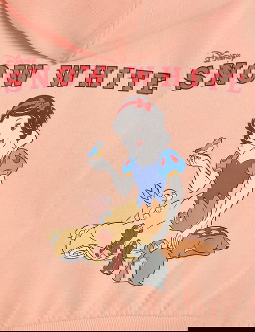 Pembe Pamuk Karışımlı Disney Pamuk Prenses Fermuarlı Kapüşonlu Sweatshirt (1-8 Yaş)