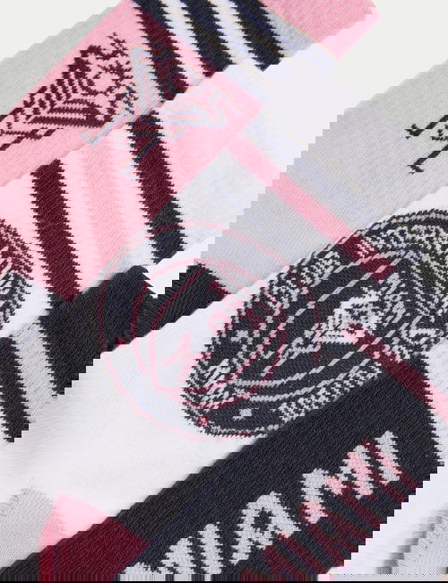 Pembe Mix 3'lü Pamuklu Inter Miami Spor Çorapları