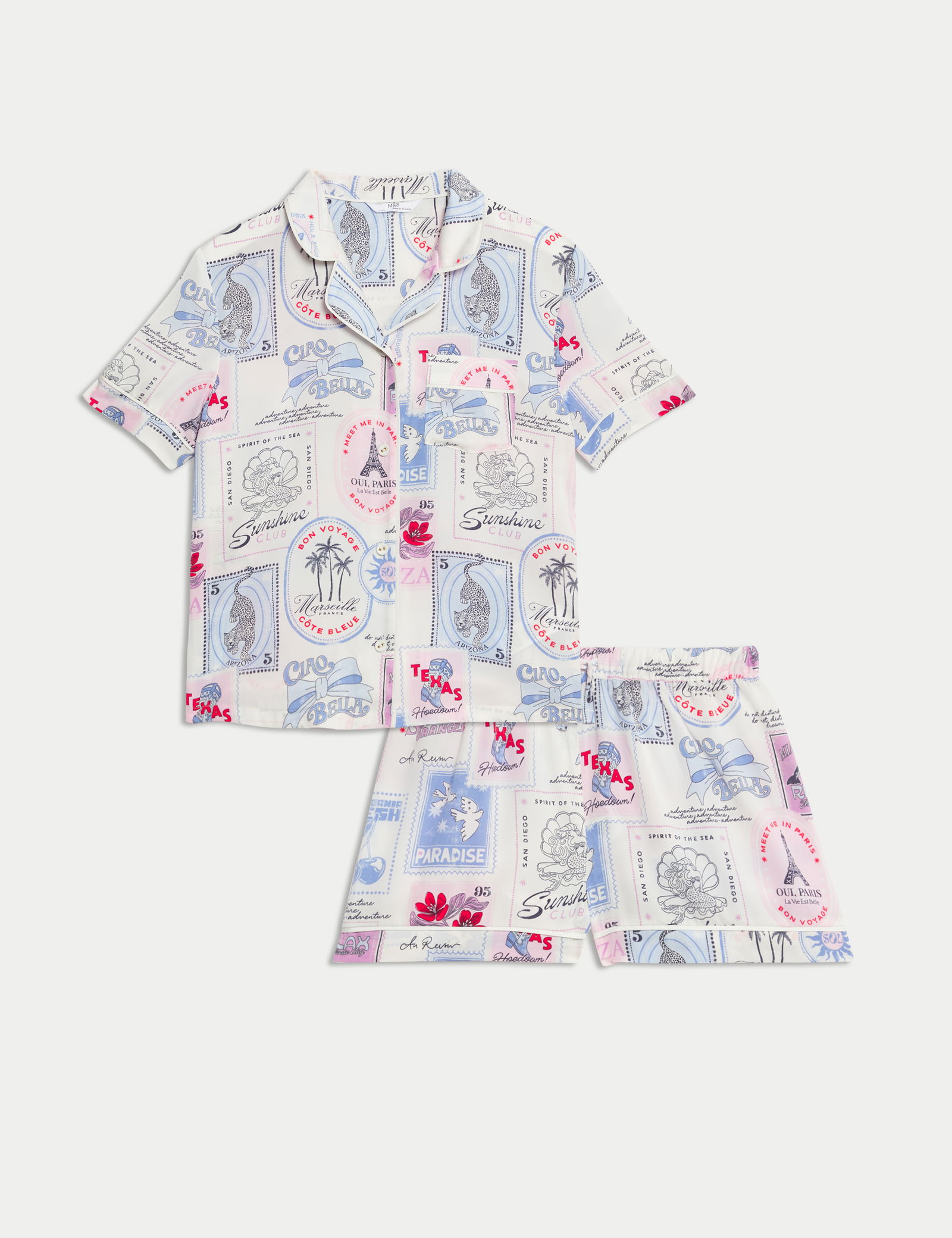 Satin World Travel Revere Pijama Takımı (3-16 Yaş)
