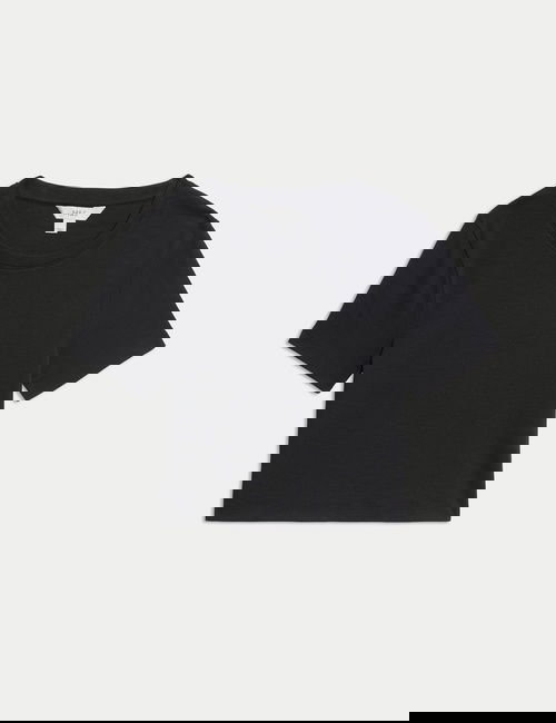 Siyah %100 Pamuklu Slim Fit Kısa Kollu Tişört