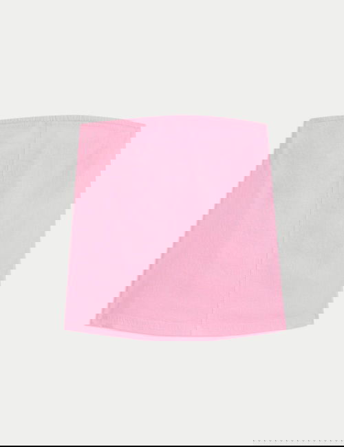 Pembe Keten Karışımlı Bandeau Üst