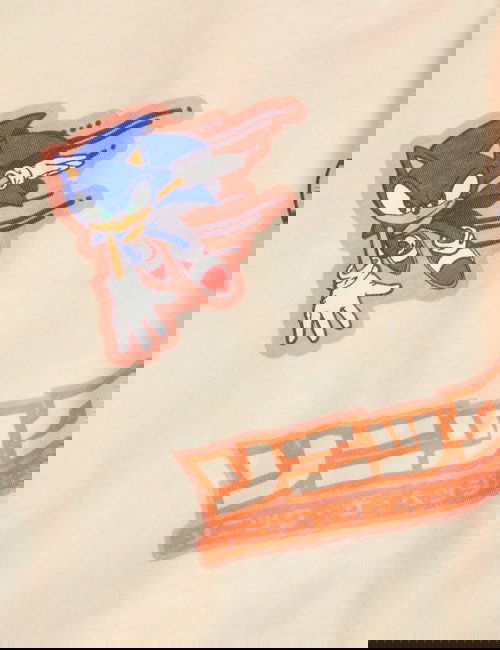 Krem Saf Pamuklu Sonic™ Kısa Kollu Pijama Takımı (3–14 Yaş)