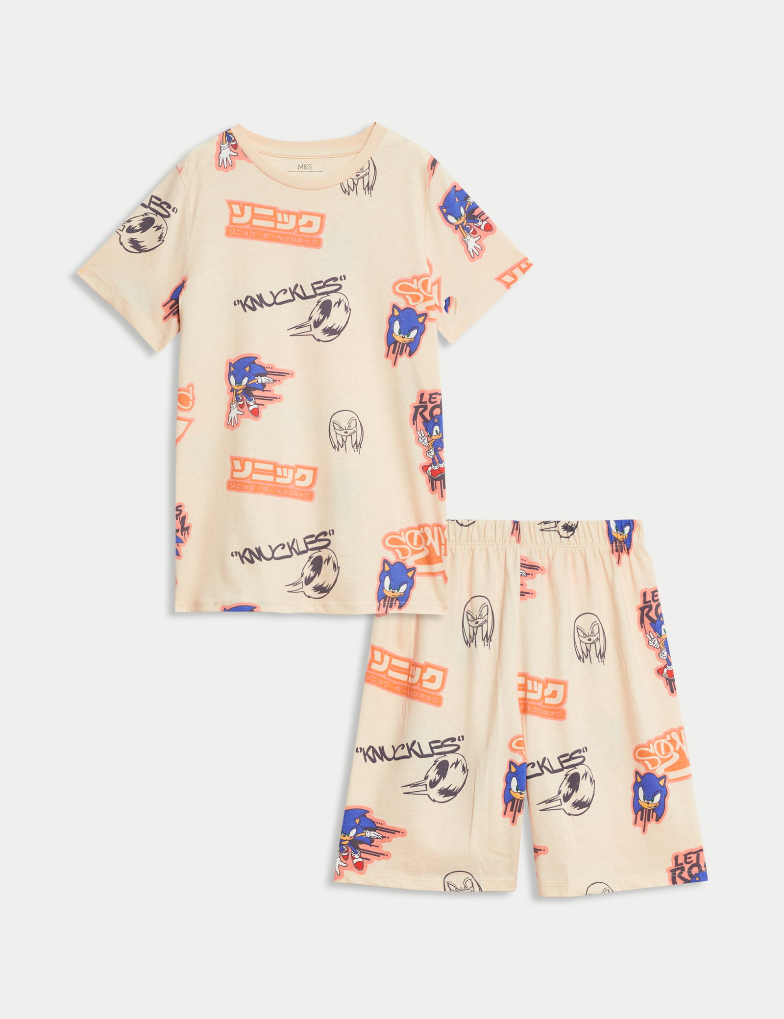 Saf Pamuklu Sonic™ Kısa Kollu Pijama Takımı (3–14 Yaş)