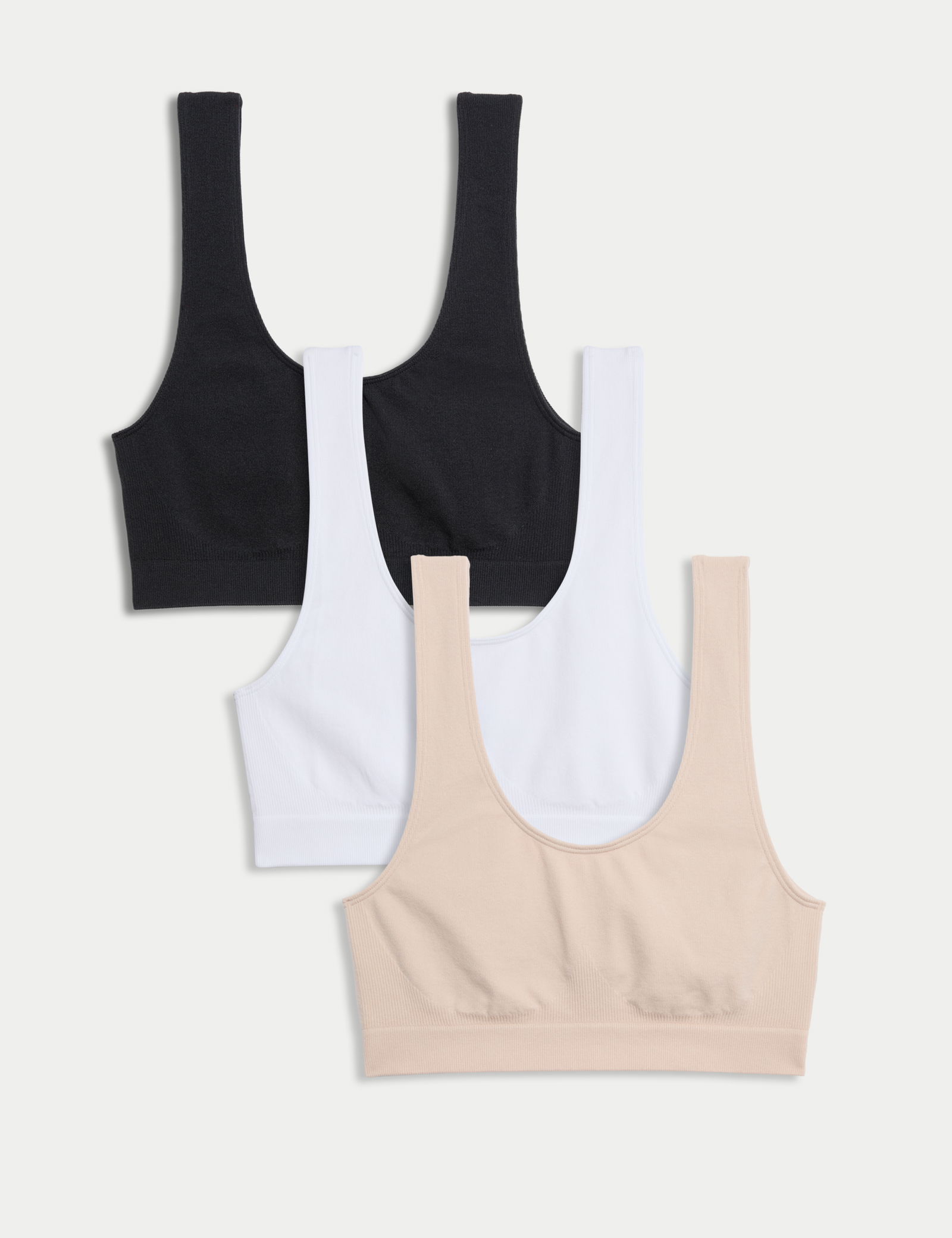 3'lü Dikişsiz Balensiz Crop Top Sütyen Seti