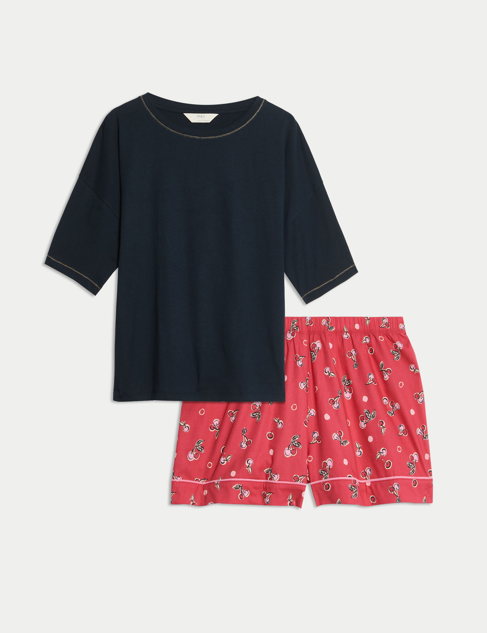 Saf Pamuklu Baskılı Pijama Seti