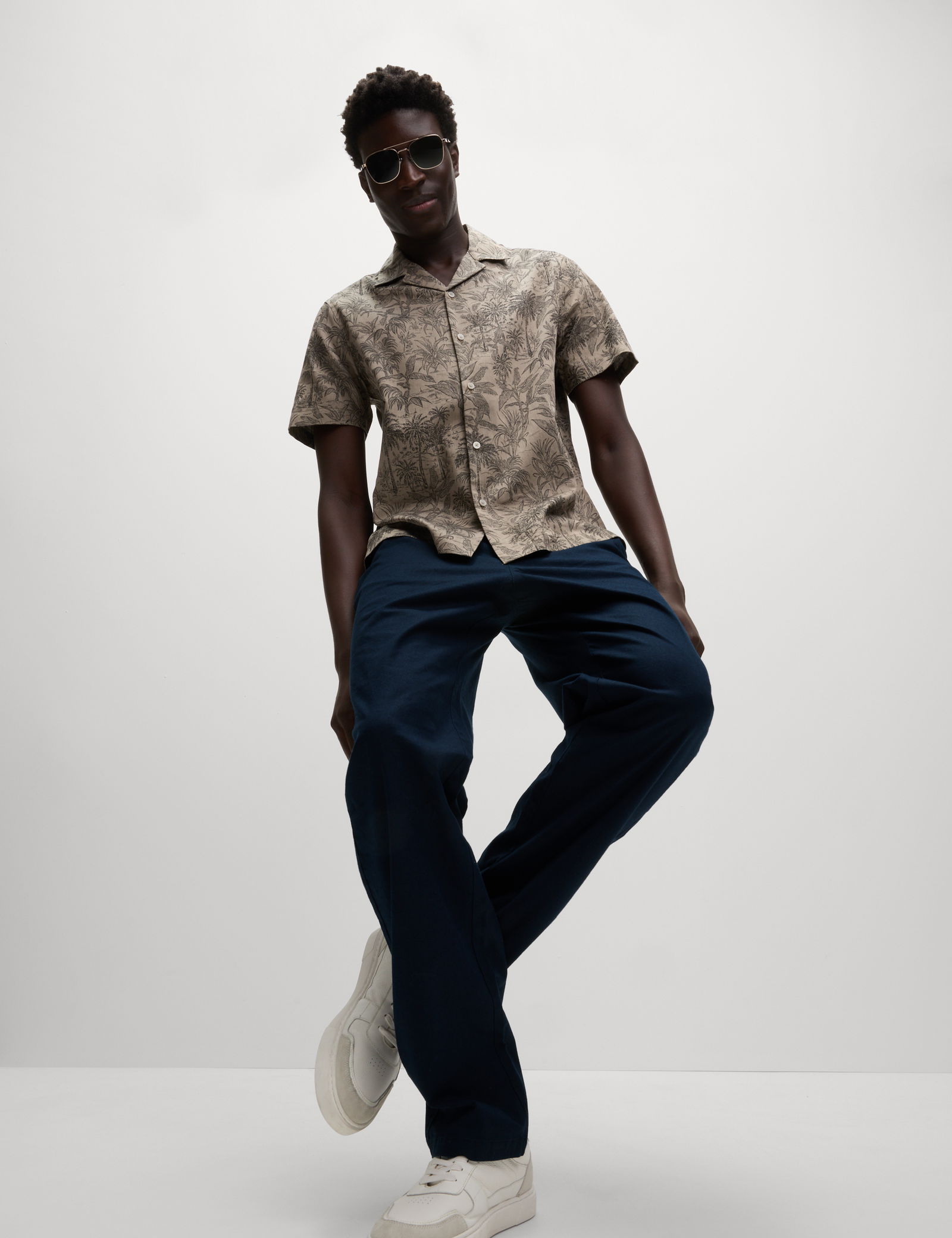 Loose Fit Pamuk Keten Karışımlı Pantolon