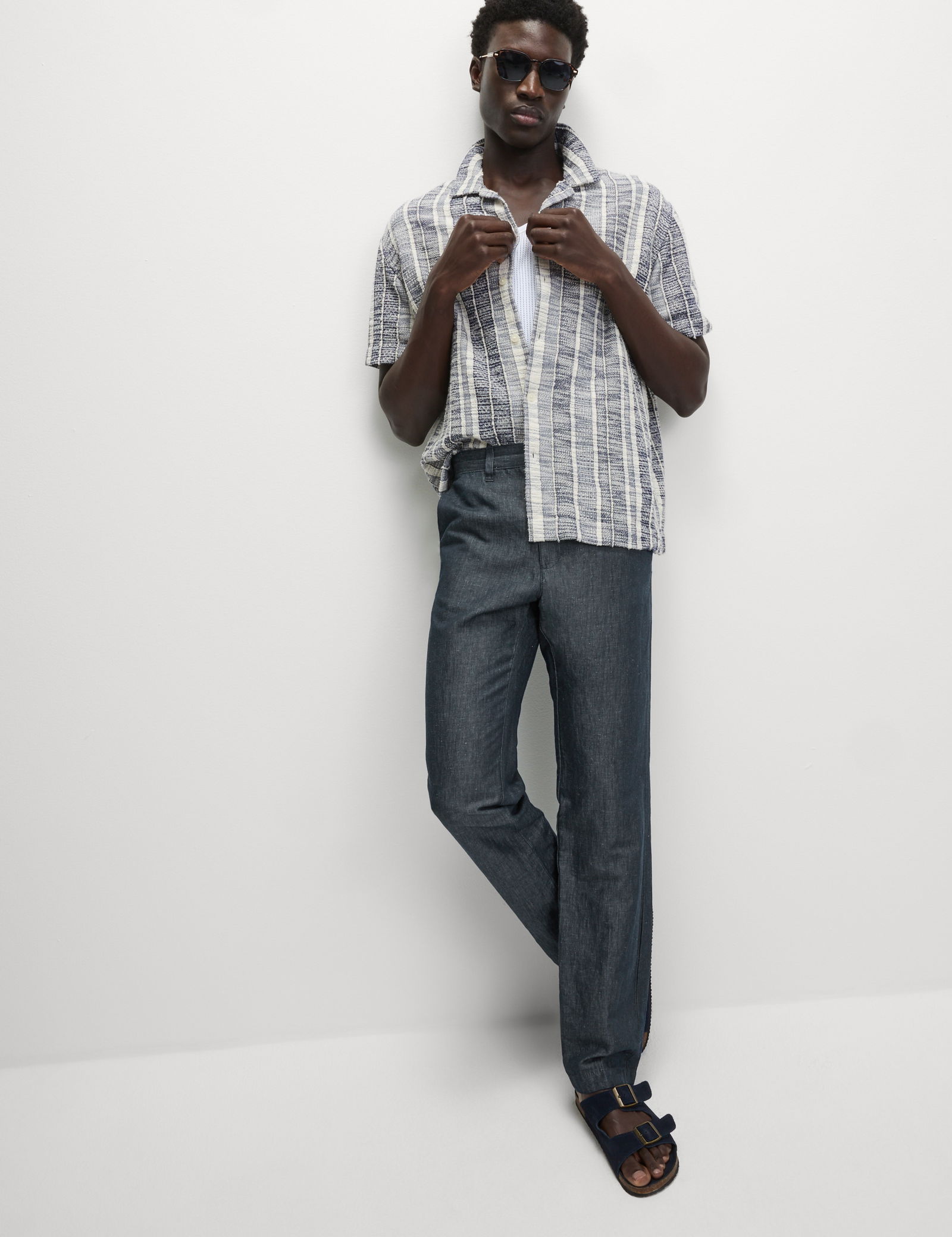 Regular Fit Keten Karışımlı Chino