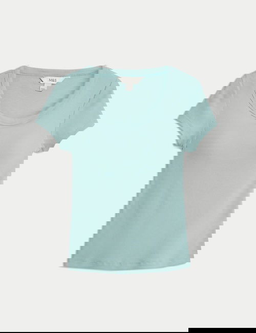 Yeşil Pamuklu Doku Gizli Sütyen Destekli T-shirt