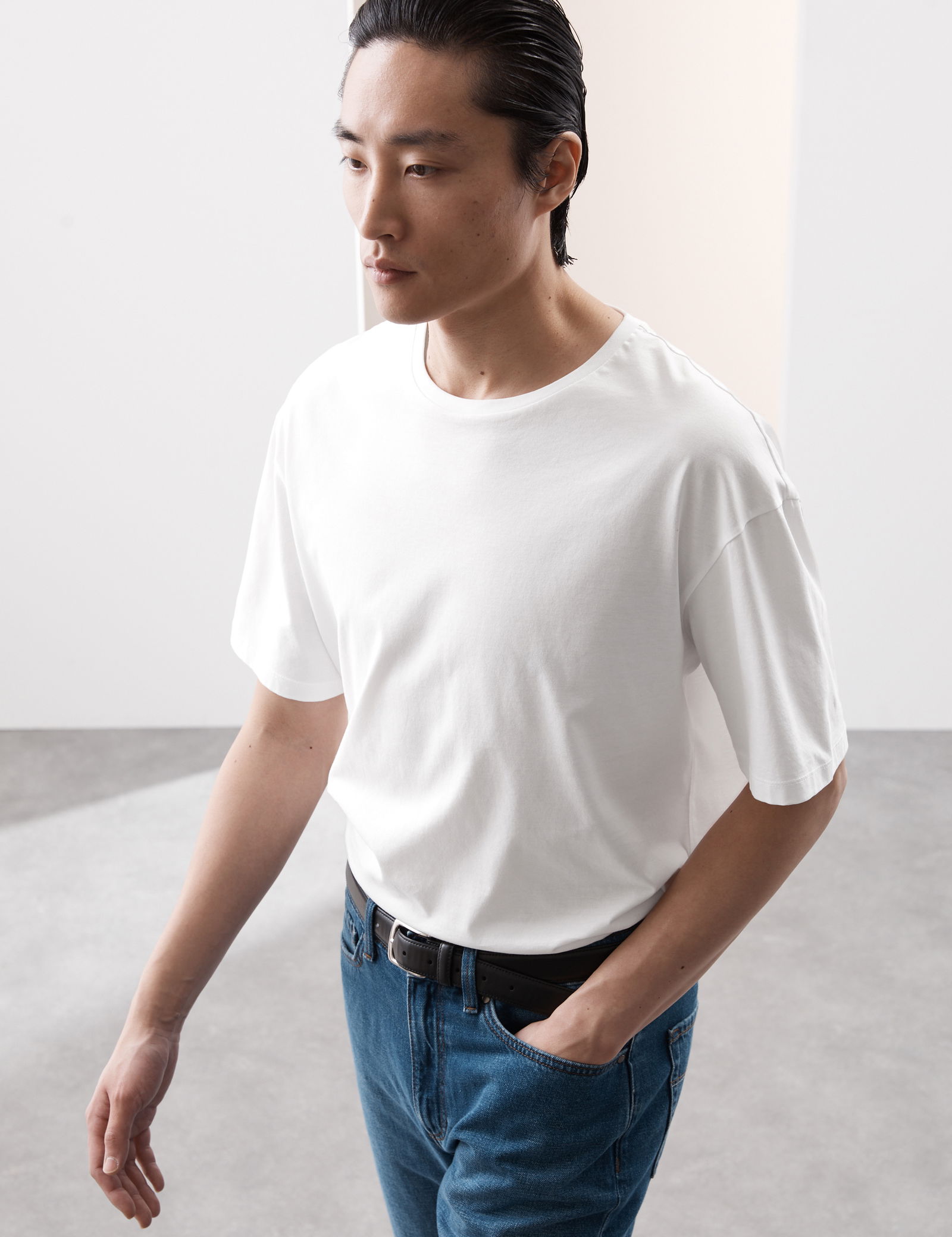 Saf Supima Pamuklu Oversize T-shirt