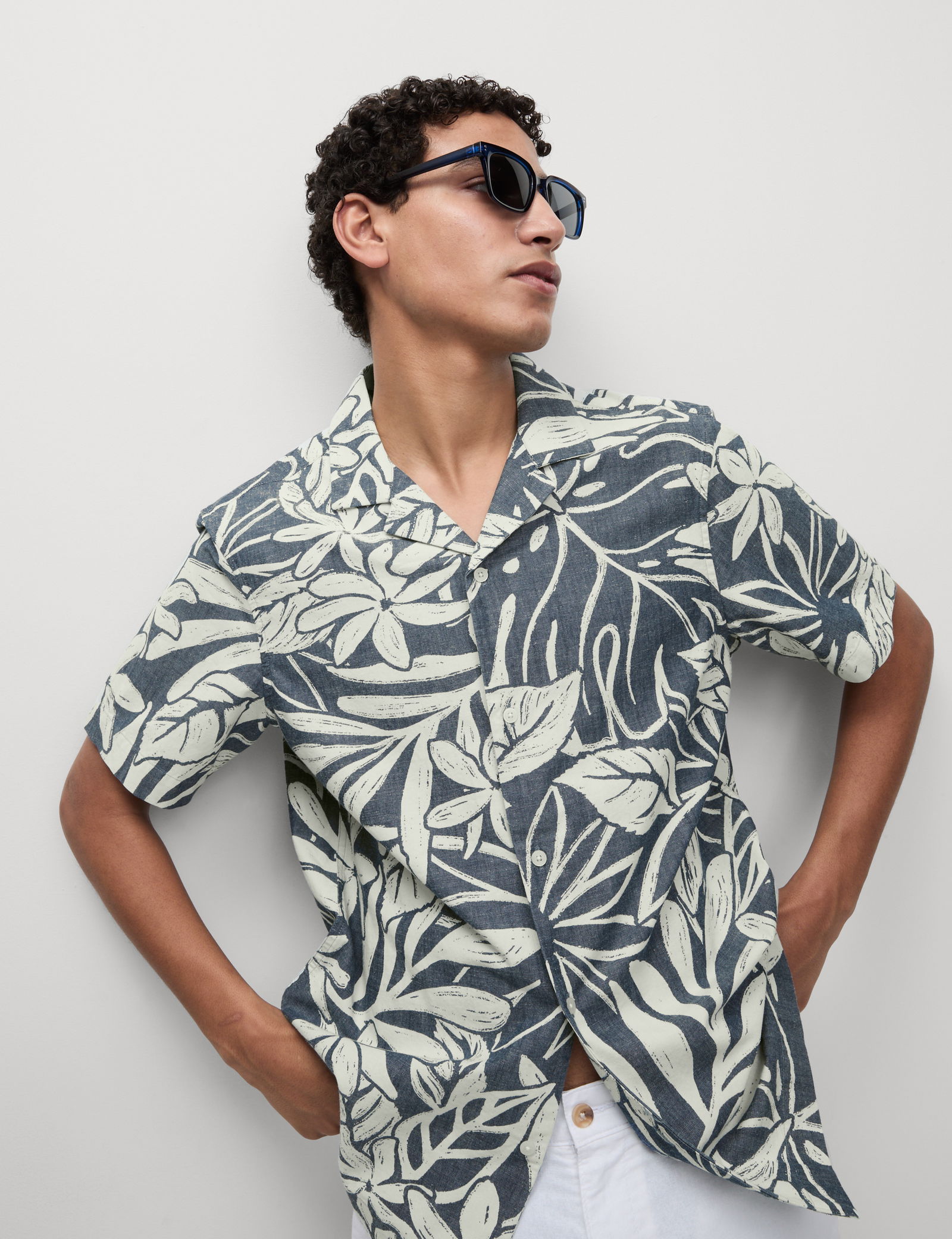 Saf Pamuklu Hawaii Gömlek