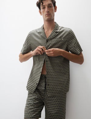 Pamuklu Desenli Pijama Üstü