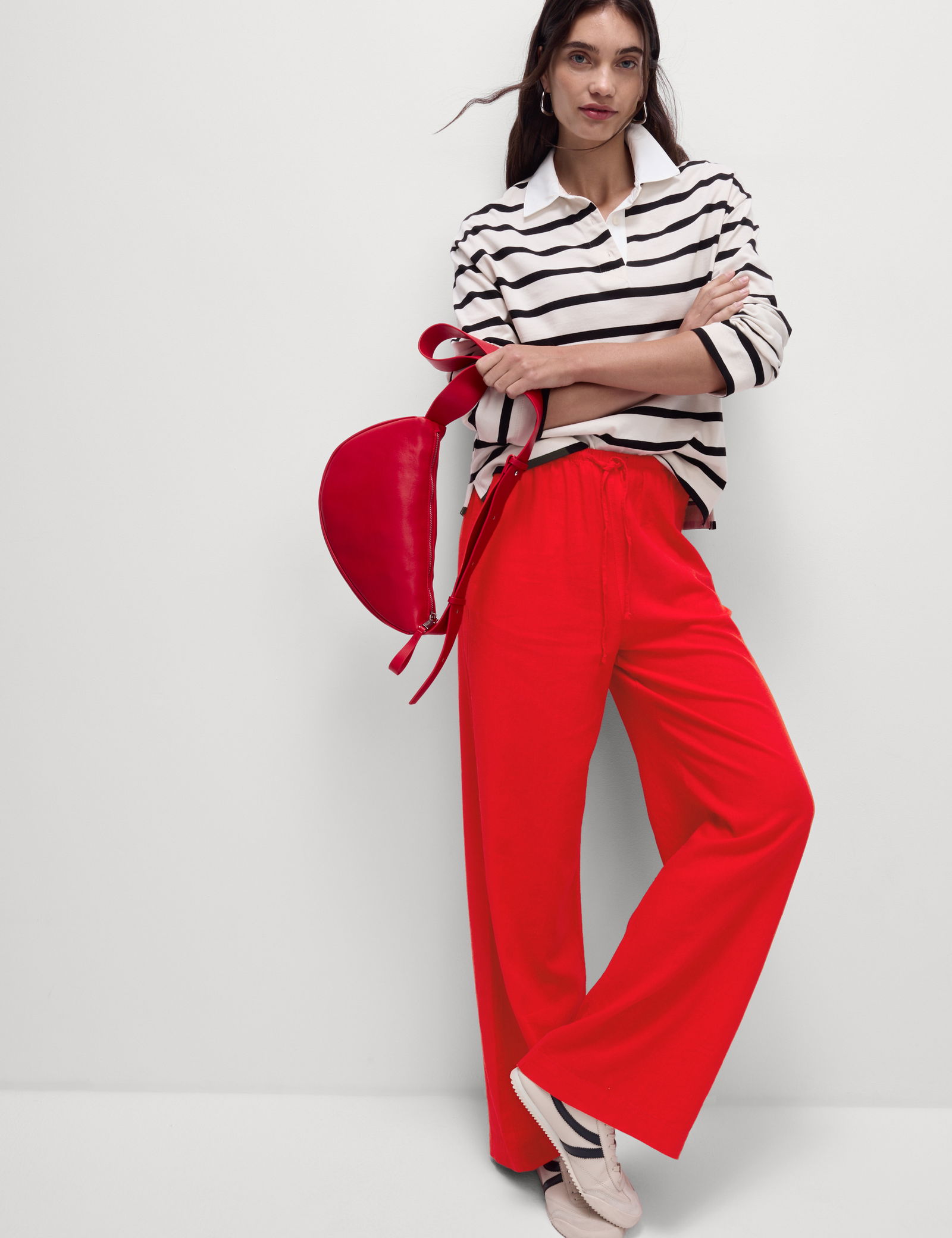 Wide Leg Keten Pantolon