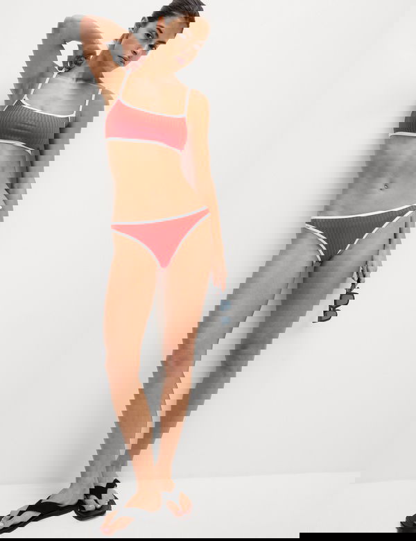 Fitilli Kenar Detaylı Yüksek Belli Bikini Altı