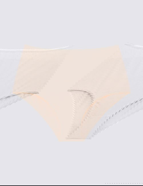 Bej 5'li Cotton Lycra® Full Brief Külot Seti