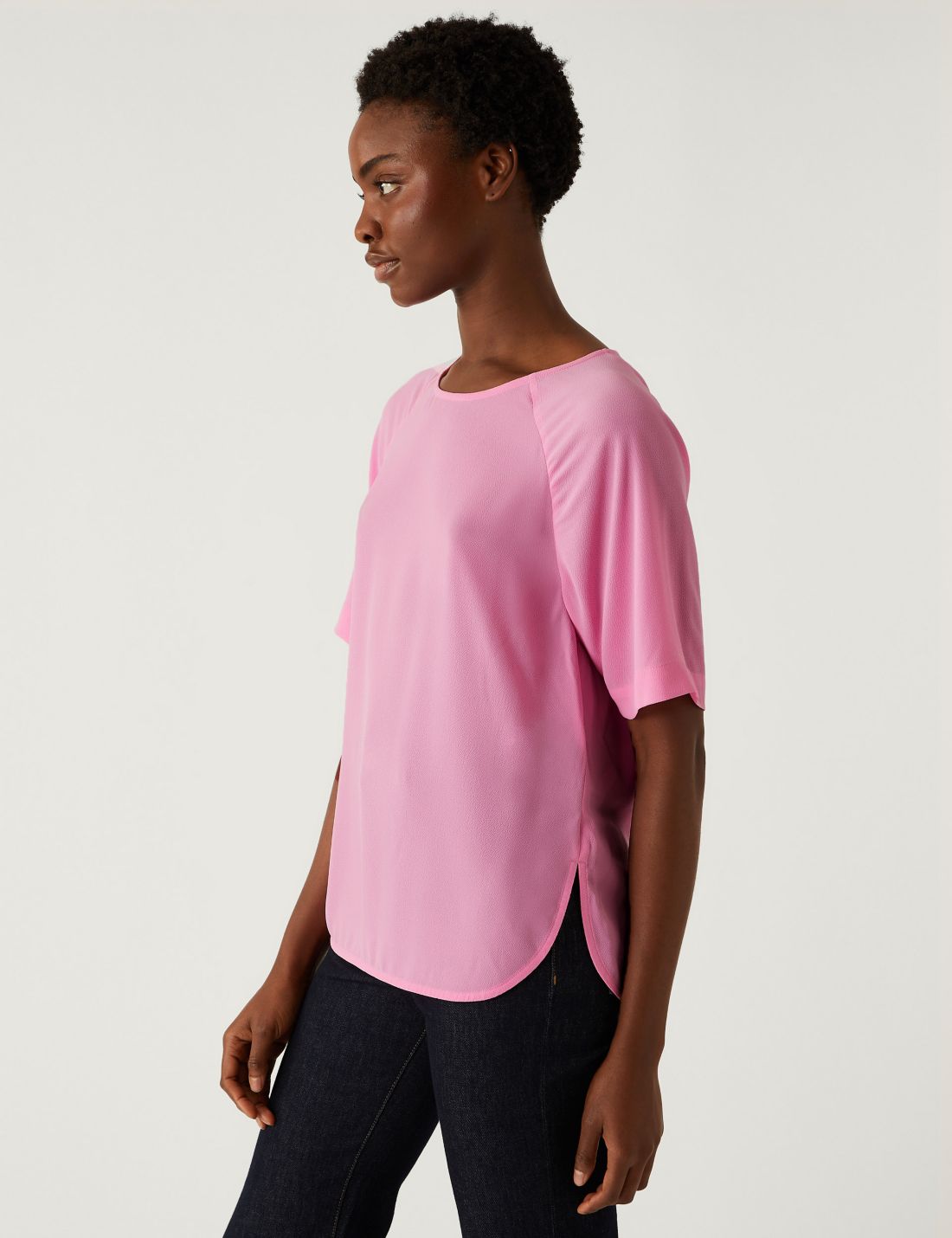 Regular Fit Kısa Kollu Bluz