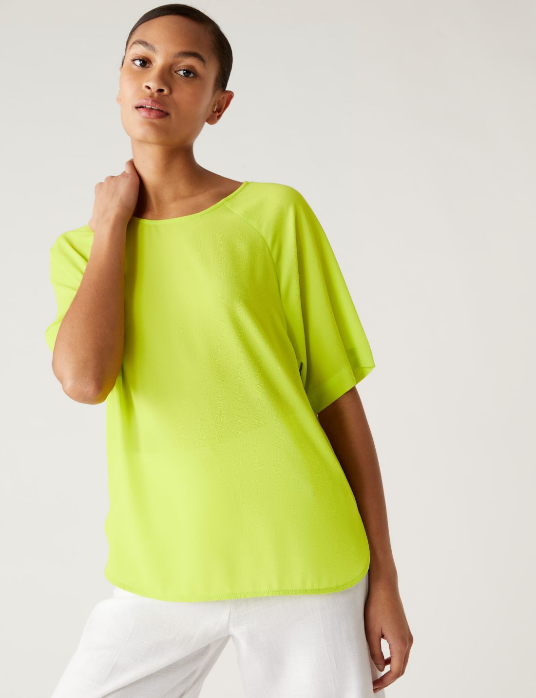 Regular Fit Kısa Kollu Bluz