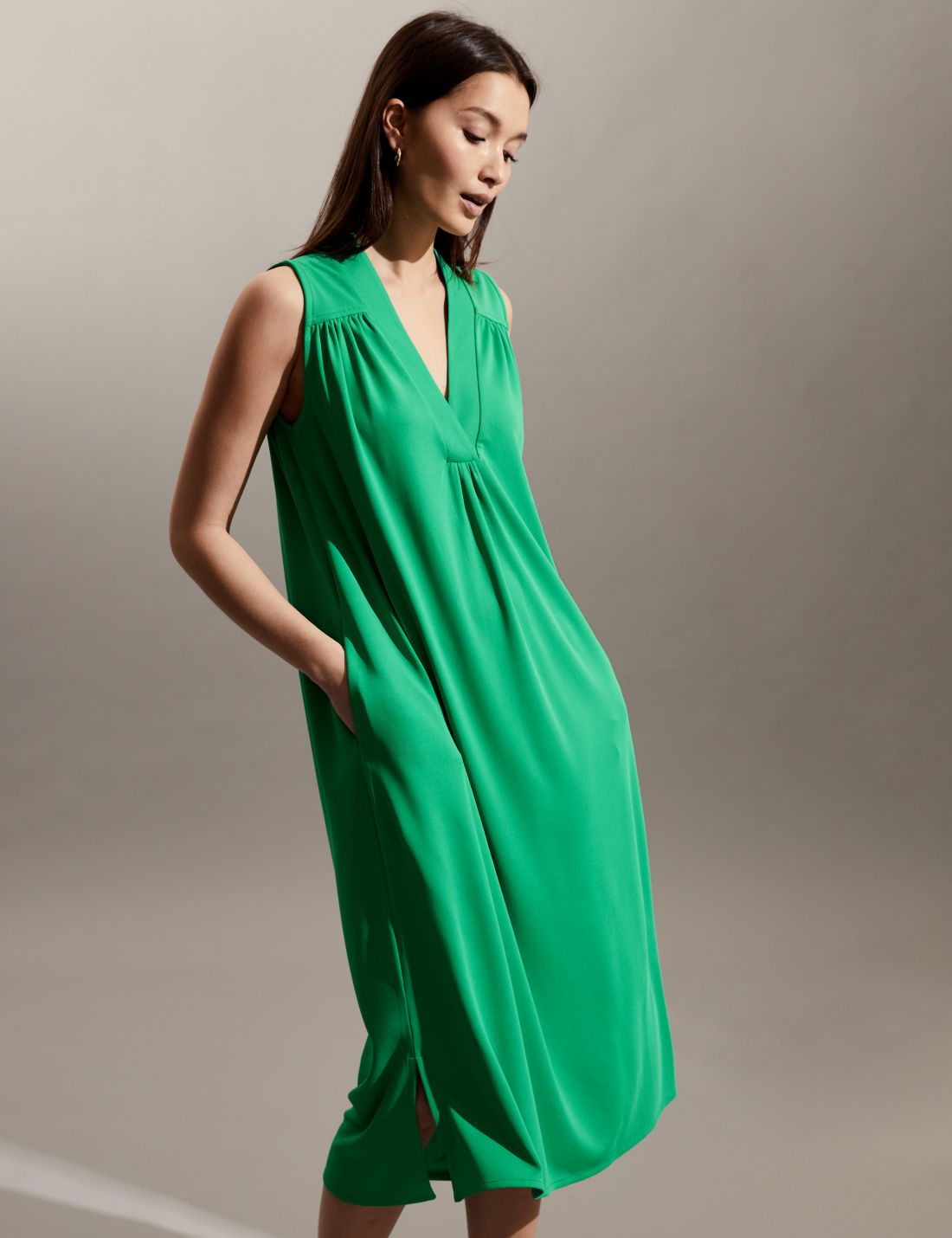 Relaxed Fit Midi Elbise